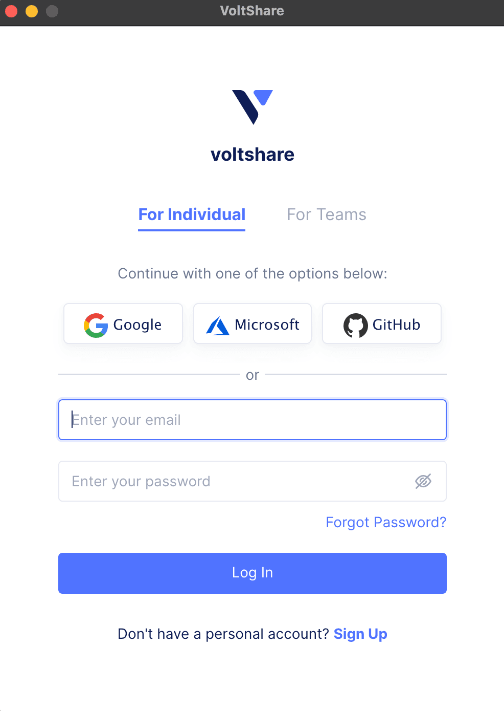 VoltShare Sign-In